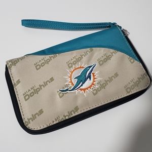 Little Earth Productions Miami Dolphins Wristlet Clutch Purse NFL Football